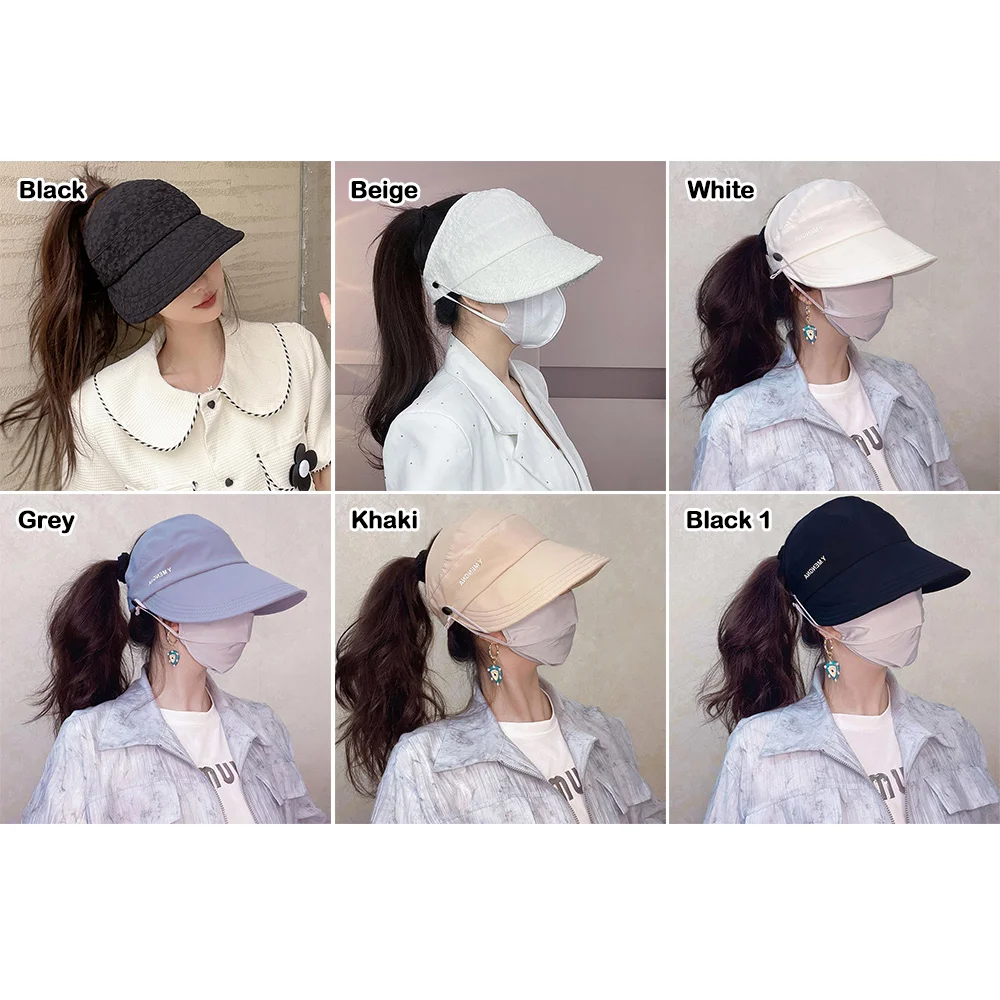 Fashion UV Protection Duckbill Caps Breathable Embossed Sunshade Hat Open Top Foldable Sun Protection Hat Women