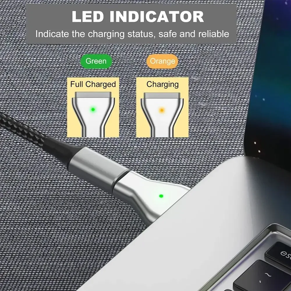 USB C to Magsafe2 PD Fast Charging Magnetic Connector Converter for MacBook Air/Pro 45W 60W 85W T Shape A1466 A1502 A1398 & More