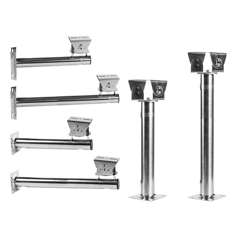 I type L type U type Stainless Steel Universal Wall Rod Bracket CCTV Camera Mounting Vertical Pole Bracket Duckbill Head 360 Deg