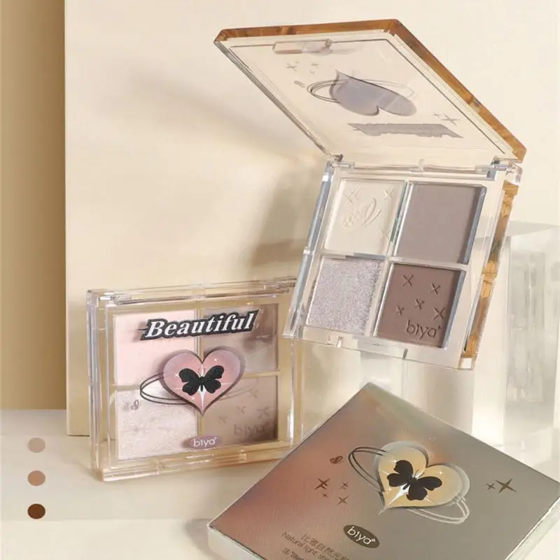 Eye Makeup Makeup Is Three-dimensional And Natural Four Colors Makeup Set Facial Makeup Stereo Shadow Hard To Card Powder Biya