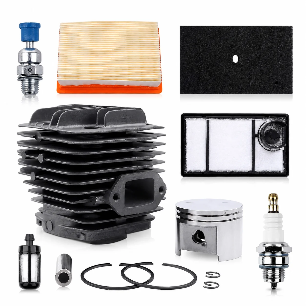 Für Stihl TS400 Betonsäge 49mm Zylinder-Kolben-Kit Luftfilter Zündkerze Kraftstofffilter Tune-Up Reparatur-Set 4223 020 1200