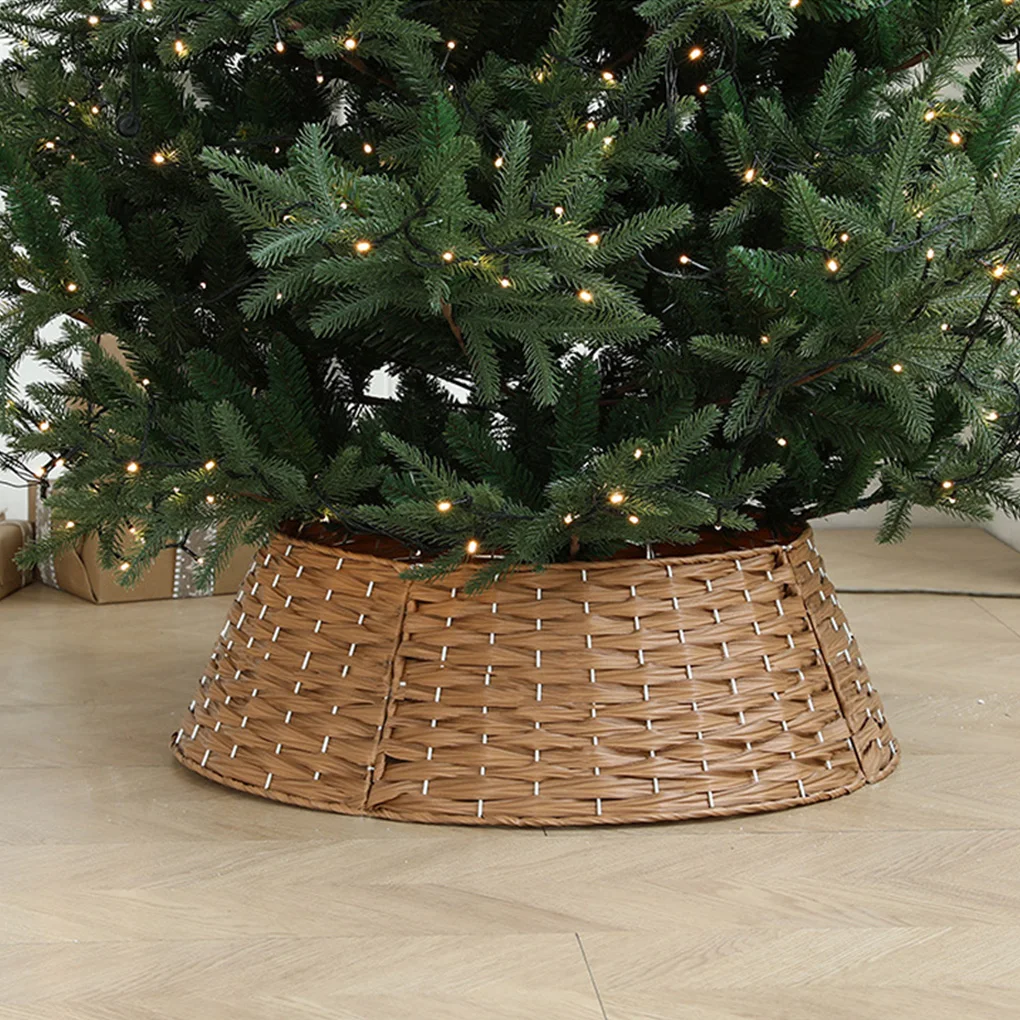

Hand Woven Xmas Tree Skirt Enhancing Tree Base With Warm Exquite Style Adding Exquite And Warm white large ze