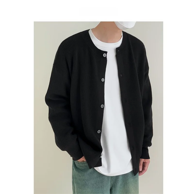 

Круглый вязаный джет премиум-класса, мужской цветной драпированный открытый кардиган, свитер, многослойная осенняя одежда, тонкий трикотаж