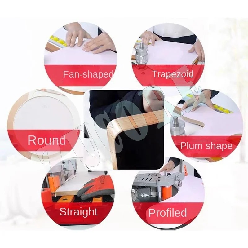 1100 واط صغيرة دليل حافة النطاقات آلة مزدوجة الجانب الإلتصاق المحمولة حافة بندر النجارة حافة النطاقات آلة 220 فولت مصنع