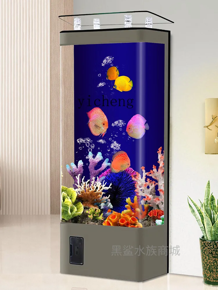 Zk Fish Tank Living Room Small Home Standing Integrated Electric Cabinet next to the Wall Floor Ecological Lazy Change Water