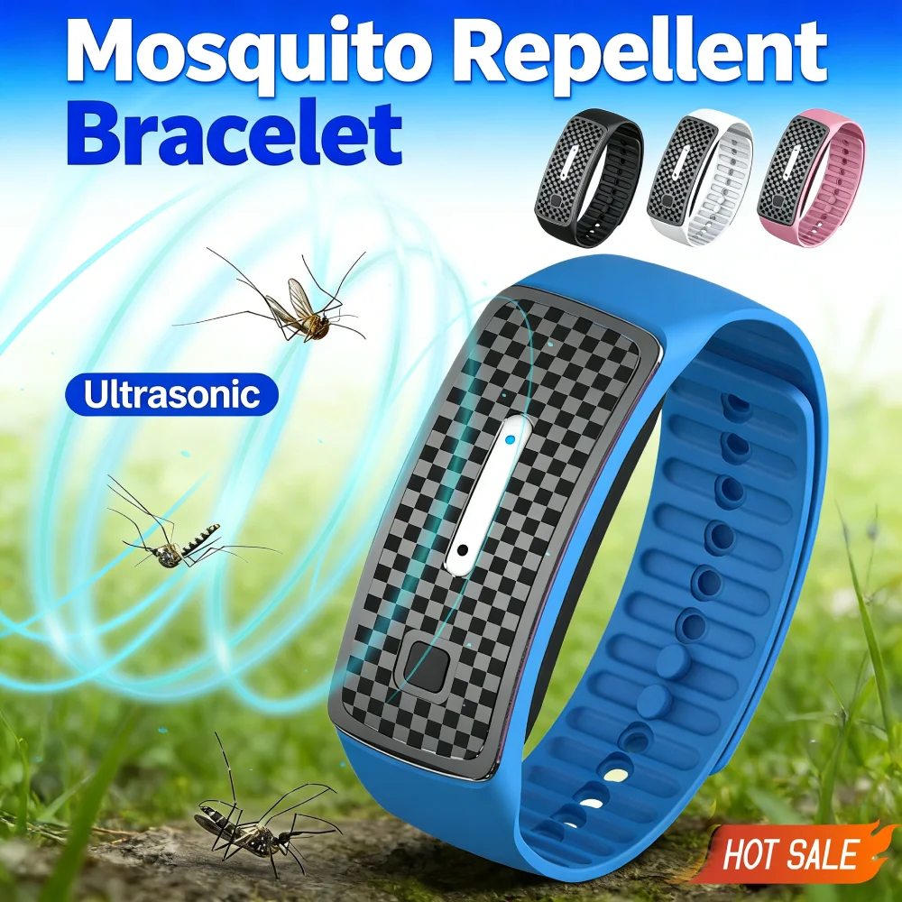 Ultrasonic Mosquito Wristband Portable Mosquito Insect Repellent Band Electronic Mosquito Repeller for Outdoor Activity