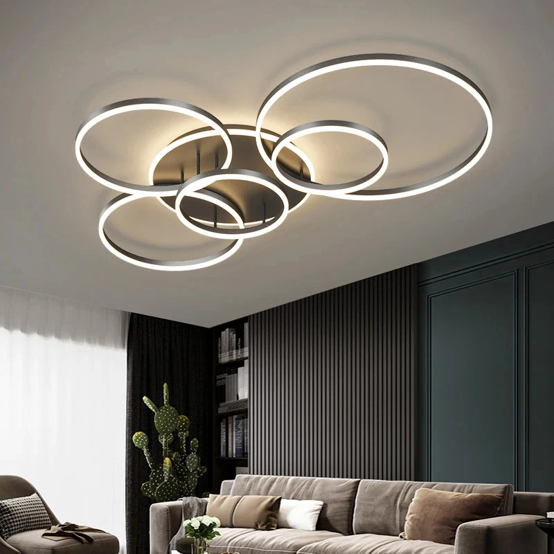 Modern Circular LED Ceiling Lamp Living Room Lights Home Interior Decor Lighting Room Fixture Luster Combination Pendant Light