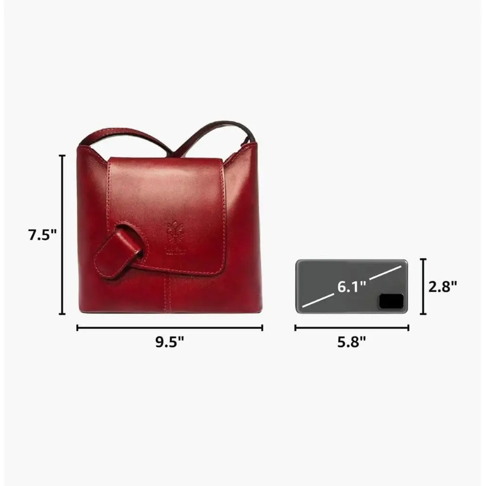 Tas Selempang Kulit Terstruktur - Ukuran Kecil hingga Sedang, Tali Dapat Disesuaikan, Kantong Ritsleting, Buatan Italia