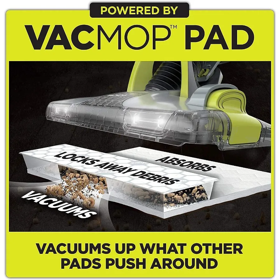 Shark VMP40 VACMOP Disposable Hard Floor Vacuum and Mop Pad Refills, Hardwood Floor Mop Pad, Shark Hard Floor Pads, 10 Count Pa