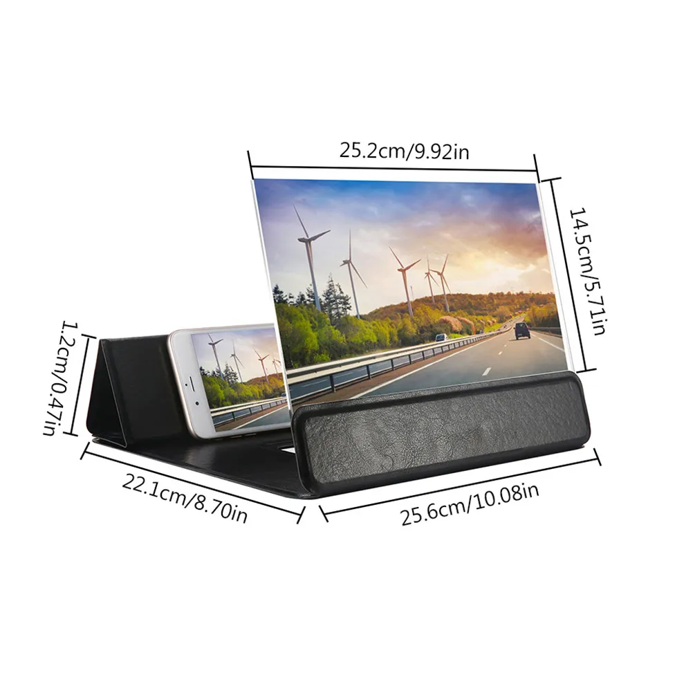 1Pcs Phone Screen Amplifier Portable Premium Phone Stand Mobile Screen Magnifier 3D Video Amplifier Compatible Smartphones
