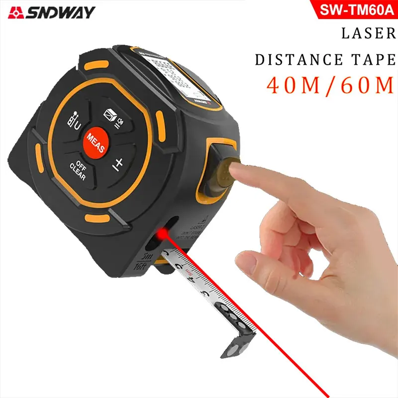 SNDWAY Portable Laser Measuring Ruler New In Rangefinder Tape Measure Indoor Electronic Ruler Measuring Room Ruler 40M 60M