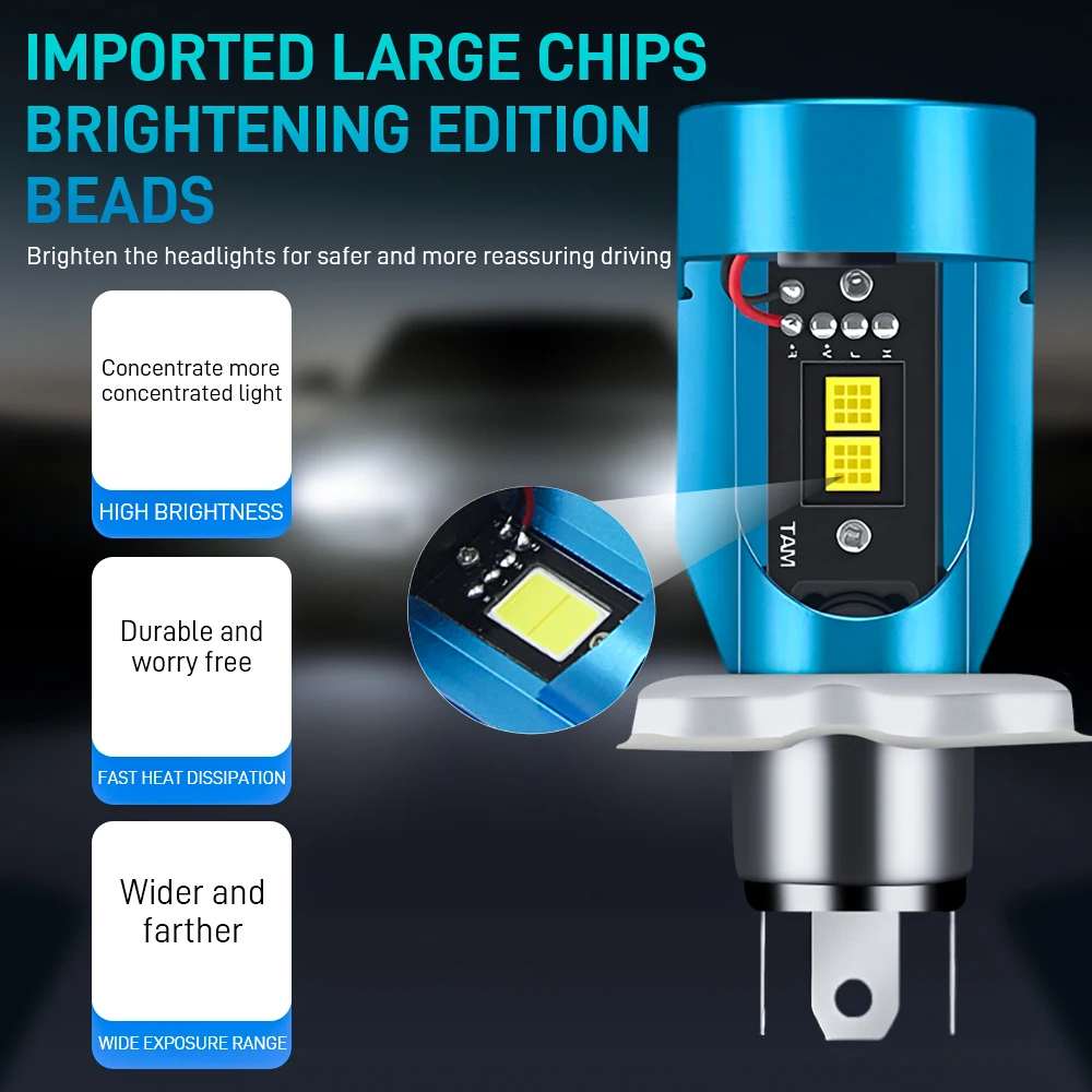 H4 LED دراجة نارية المصباح لمبة LED دراجة نارية المصباح الكهربائية اكسسوارات السيارات عيون الملاك LED المدمج في المصباح الأمامي #2