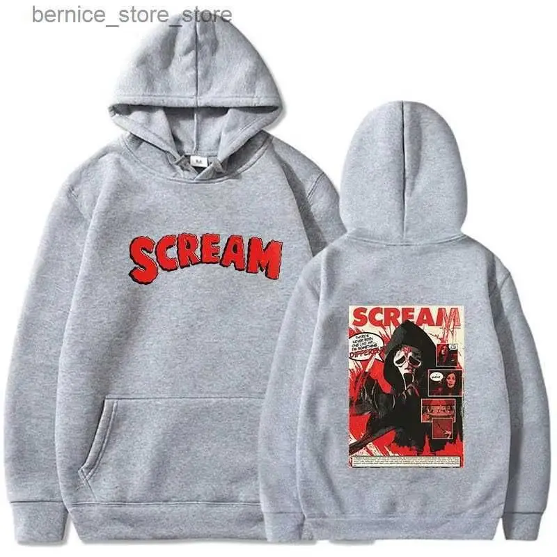 2025 Otoño e Invierno nueva pareja Hip Hop clásico Simple Ghostface Sudadera con capucha Harajuku moda urbana sudadera cálida