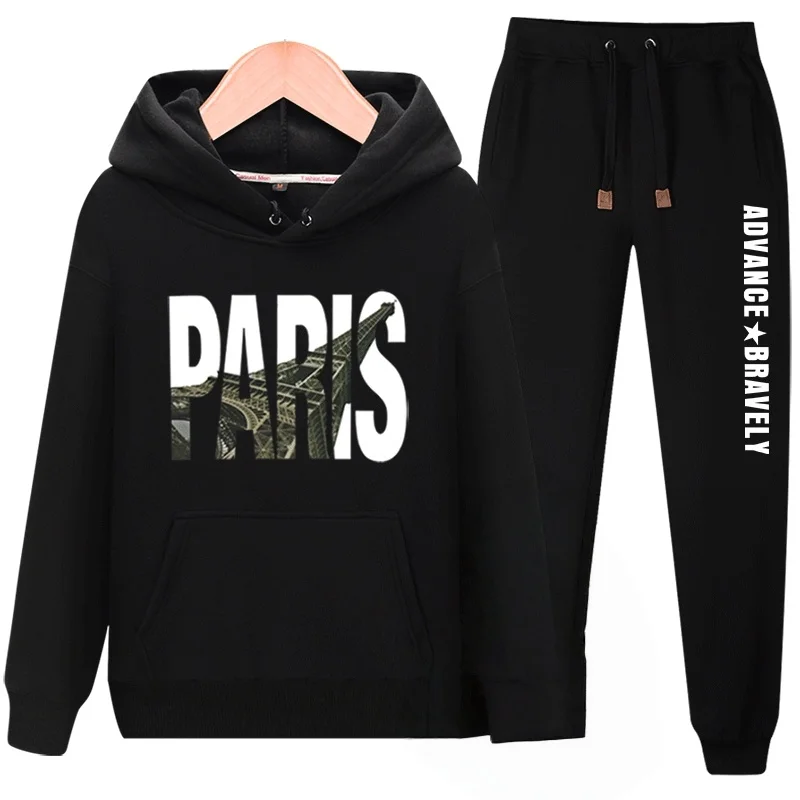 Men's Sweater Set 2025 New Trendy Brand Couple American Sports Clothes Autumn and Winter Hooded Fleece Jacket - view 5
