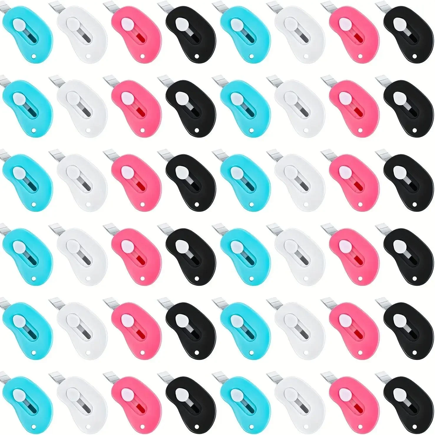 48Pcs Cute Telescopic Mini Box Cutters - Office Cutting Supply, Portable Multifunctional Stationery, Everyday Carry Pocket Gadget for Home Office, Library DIY Projects