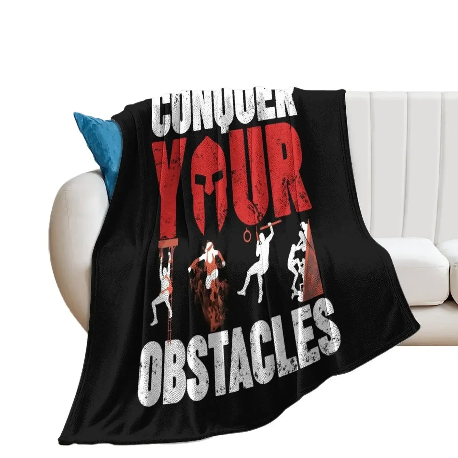 Spartan Conquer Your Obstacle Throw Blanket Thins Bed Fashionable Flannel Fabric Blankets