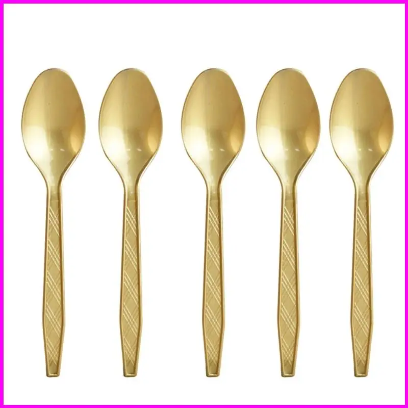 أدوات مائدة مائدة مائدة مائدة مائدة ذهبية سوداء يمكن التخلص منها #5