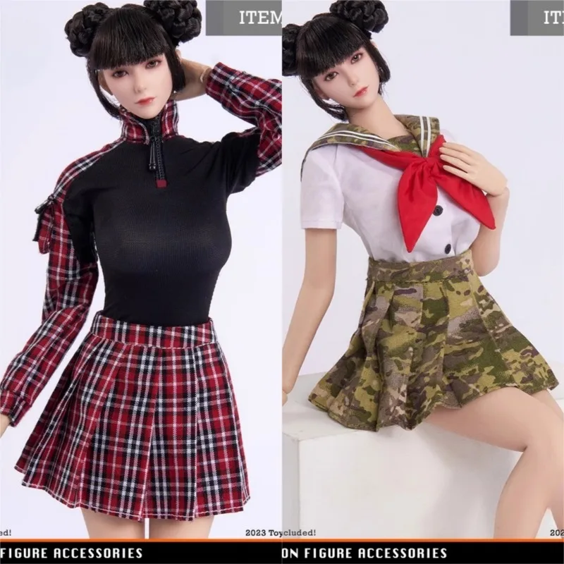 

Масштаб 1/6 TCT-030 TCT-031 Студенческая форма Топ JK Юбка Женский солдатский костюм Модель для 12 дюймов BJD OBJ Фигурки тела