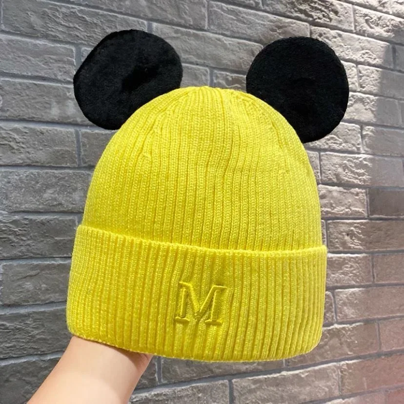 Fashion Baby Girl Boy Cotton Knitted Ear Cap Thick Winter Autumn Spring Child Warm Beanie Hat Outdoor Cap 2-8Y