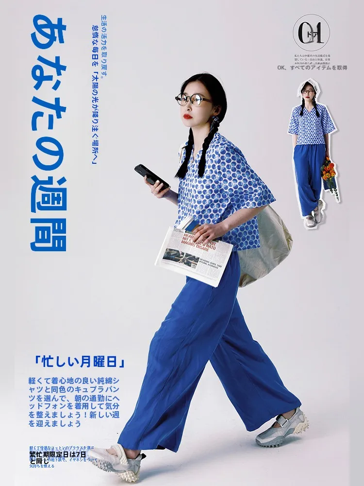 

Pure Cotton Short Printed T-Shirt round Neck Commuter Style Summer Breathable Comfortable Women's Shirt V-neck Long Sleeve