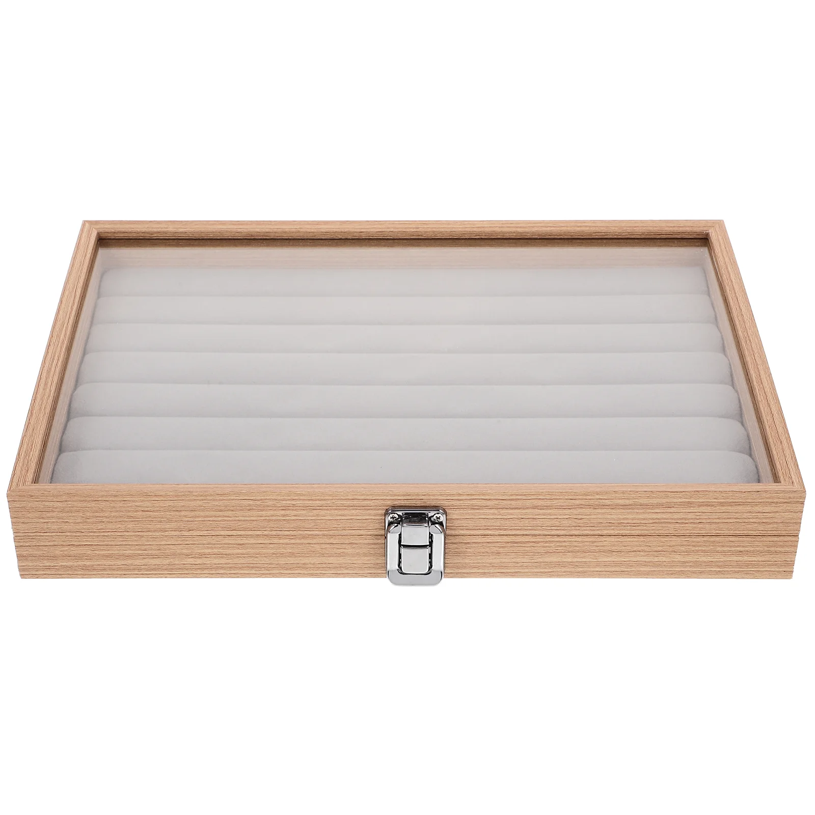 

The Ring Necklaces Tray Jewelry Display Stand Organizer Alloy Holder Clear Lid Miss