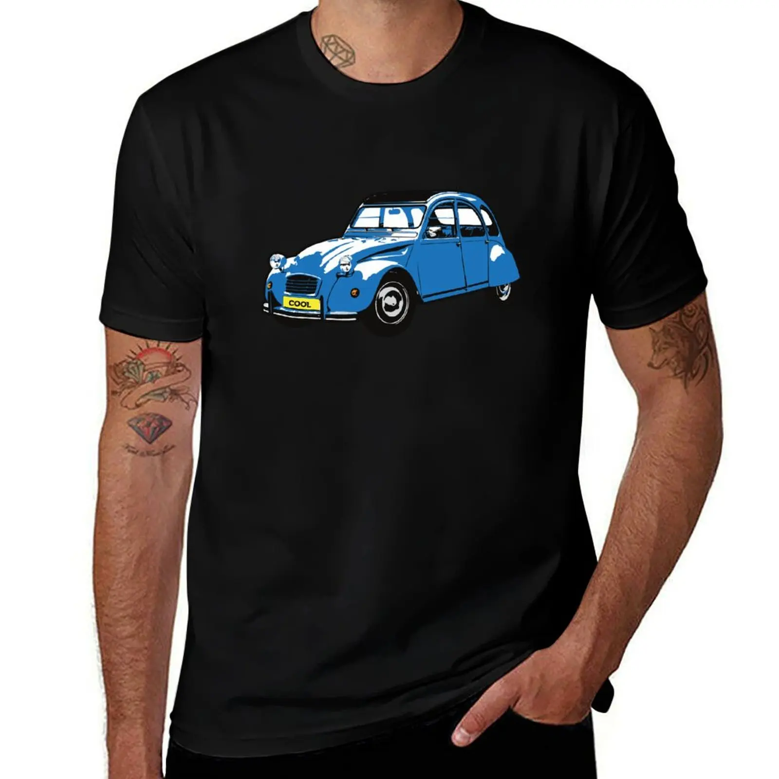 

Blue Classic French Car T-Shirt customs tops plus size tops shirts graphic tees Men's t-shirts
