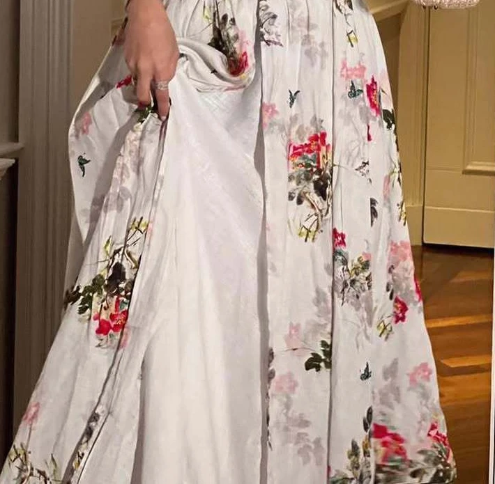 2025 Spring Summer New Women's Clothing Long Loose Maxi Dress Middle East Chiffon Floral Print Evening Party Dress