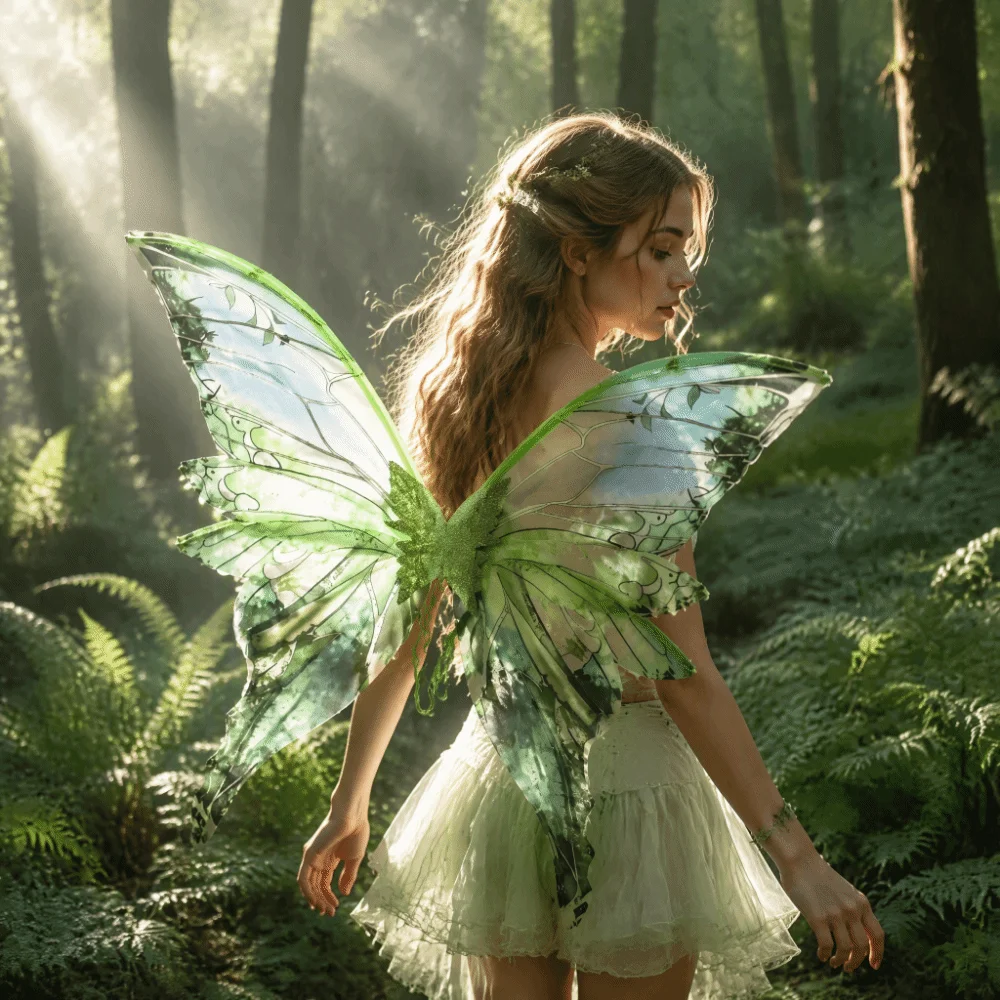 Colorful Butterfly Fairy Wings Sparkling Organza Elastic Shoulder Straps Ghost Halloween Cosplay Wings Handmade Gradient Sheer