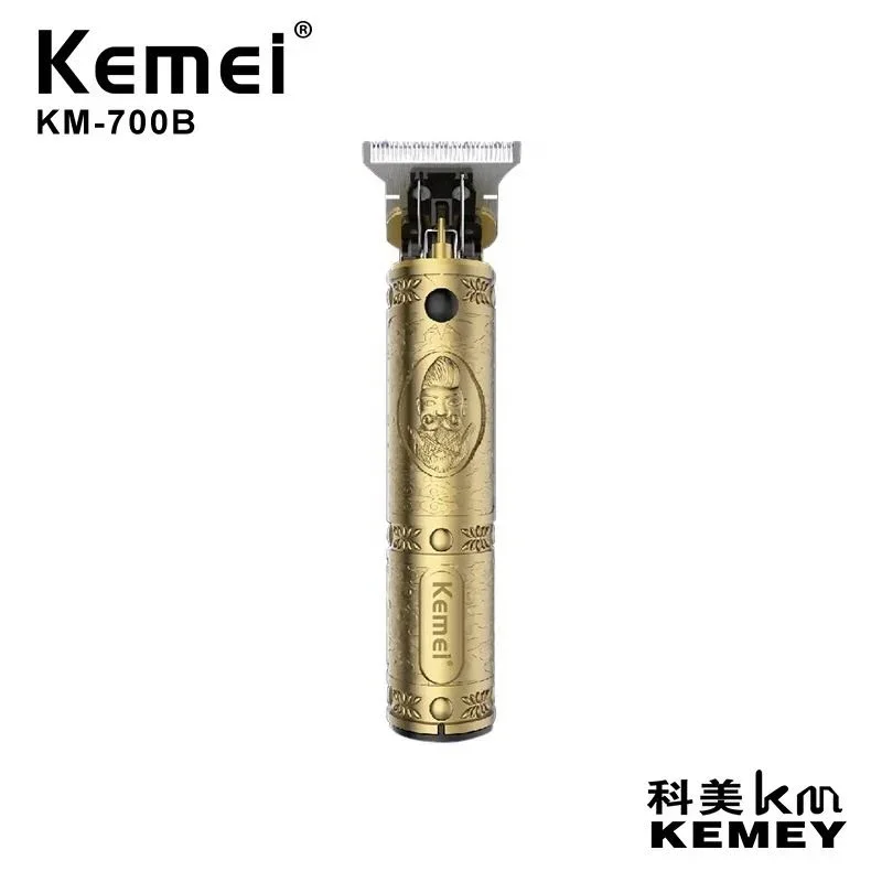 Kemei KM-700 سلسلة الكهربائية الشعر المقص الأصلي الحلاق نحت المتقلب المهنية الشعر المقص الإغاثة اللاسلكي