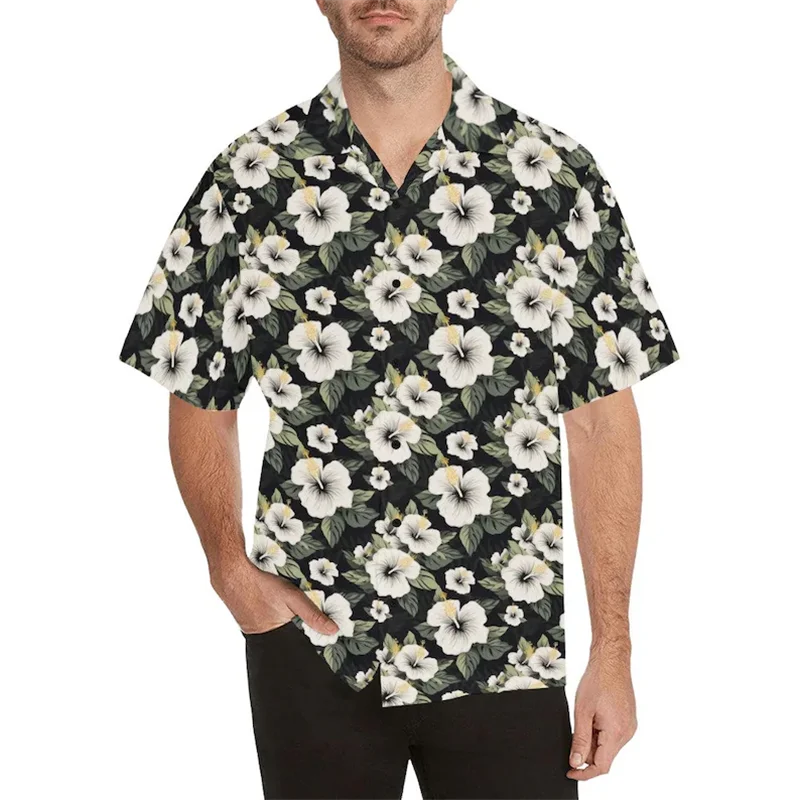 New Summer Men'S Shirt Outdoor Travel Button Cardigan Men'S Holiday Coat Floral Print Vintage Vacation Shirts Men Summer Clothes
