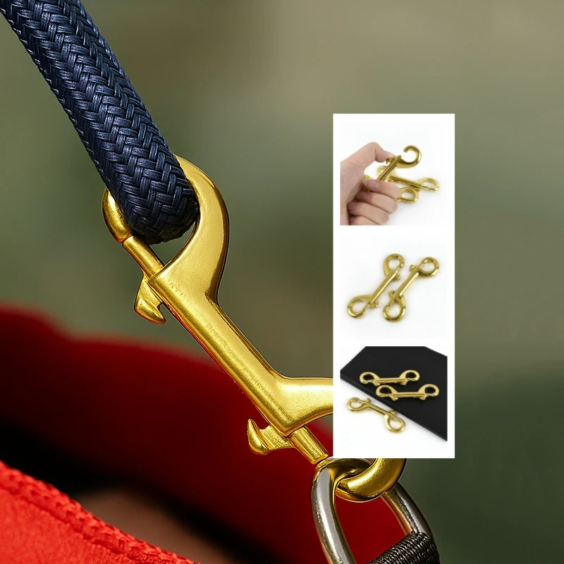 

1/2/5Pcs Double Ended Lobster Buckle Bags Solid Brass Buckles Dog Collar Webbing Strap Carabiner Clips Belt Trigger Snap Hook