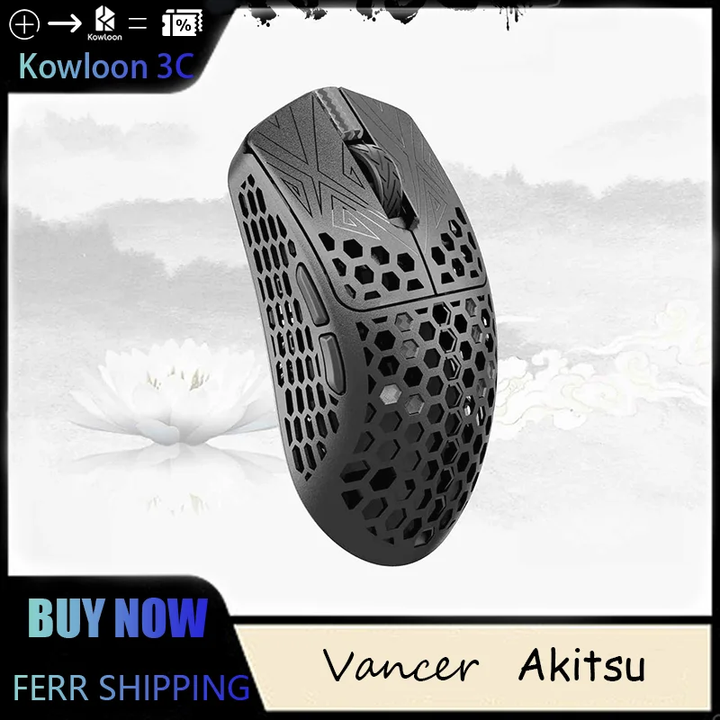 Vancer AKITSU Carbon Fiber Gaming Mouse Wireless Dual-Mode USB/2.4G Low Latency Gamer Accessories 38g Superlight 8K PAW3395