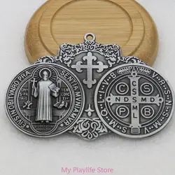 Christian Crosses Hanging Ornament Unique Religious Antiqued Metal Keychain Pendant Decoration for Prayer Necklace Charm