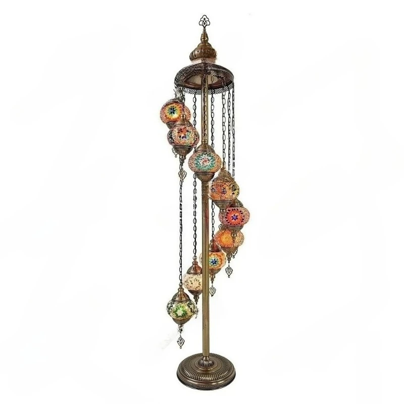 

Mediterranean retro living room bedroom romantic exotic ethnic style handmade 9 export Turkish glazed floor lamp