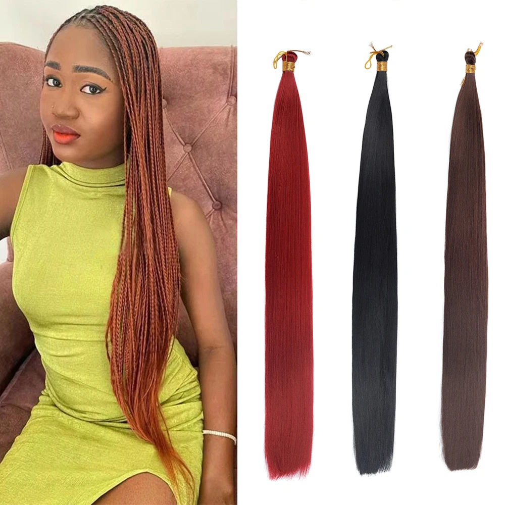 

30 Inch Synthetic Long Straight Silky Bulk Hair Extensions High Temperature Resistant 150g per Pack for Women And Girls