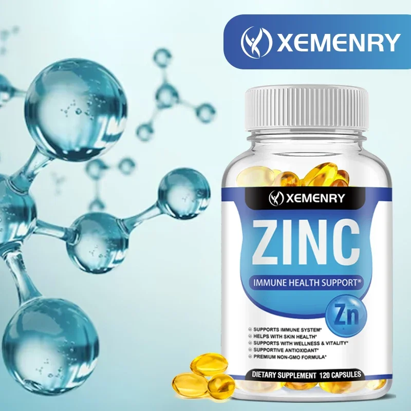 Xemenry Zinc Capsules, Ultra Absorbable, Non-GMO, Gluten Free, 120 Vegetarian Capsules