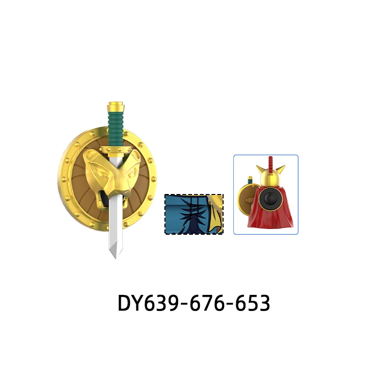 L'épée bouclier verre à vin figurines armes pantalons pièces de cheveux modèle blocs MOC briques ensemble cadeaux jouets DY639-DY676