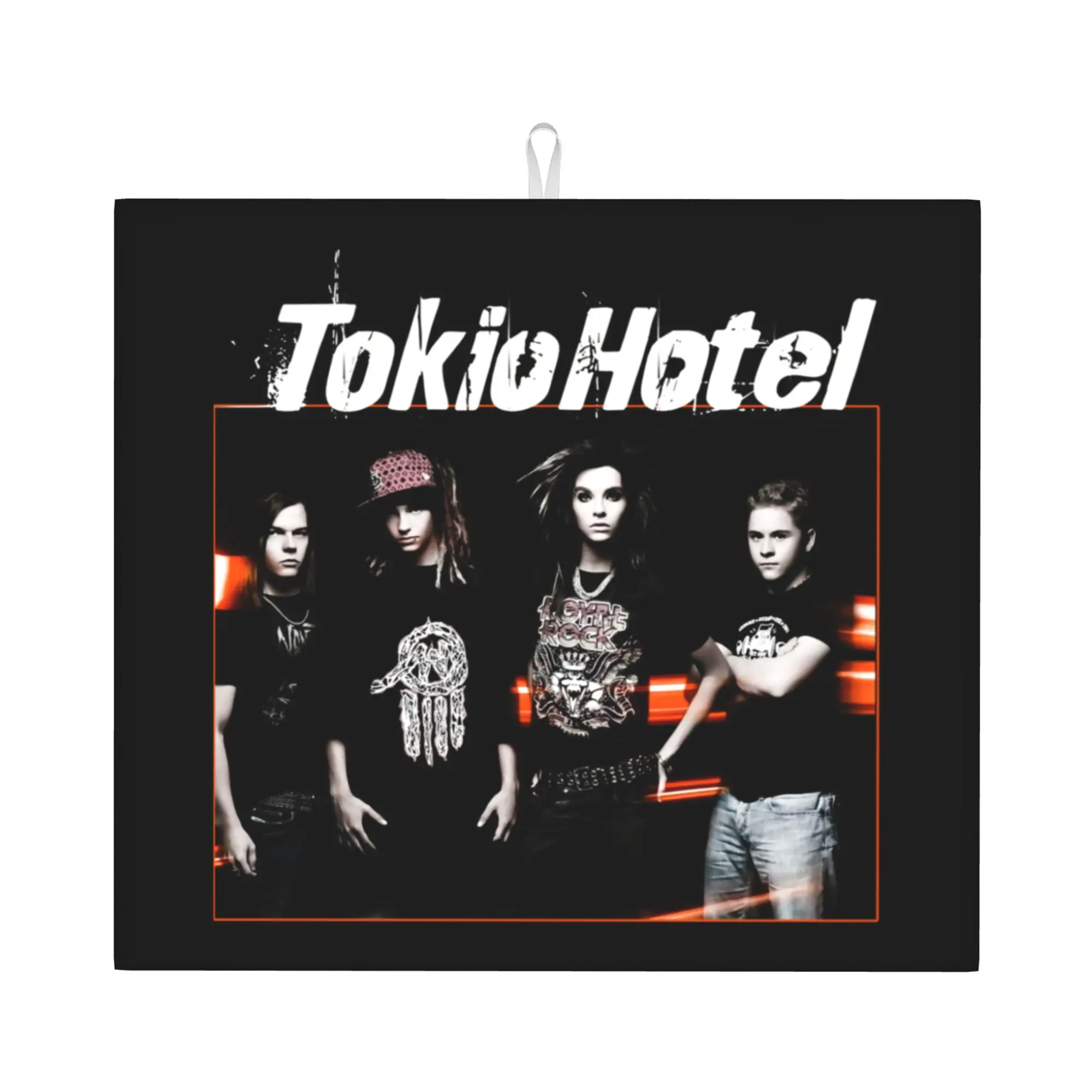 Drying Mat For Kitchen Tokio Hotels Heavy Metal Pop Rock Barware Tableware Oil Proof Reusable  Washable Kitchen Sink Drying Pad