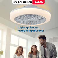 IRALAN Smart Home Ceiling Fan Lamp White Warm Natural Stepless Dimming 3 Adjustable Color Modes Perfect for Loft Bedroom Spaces