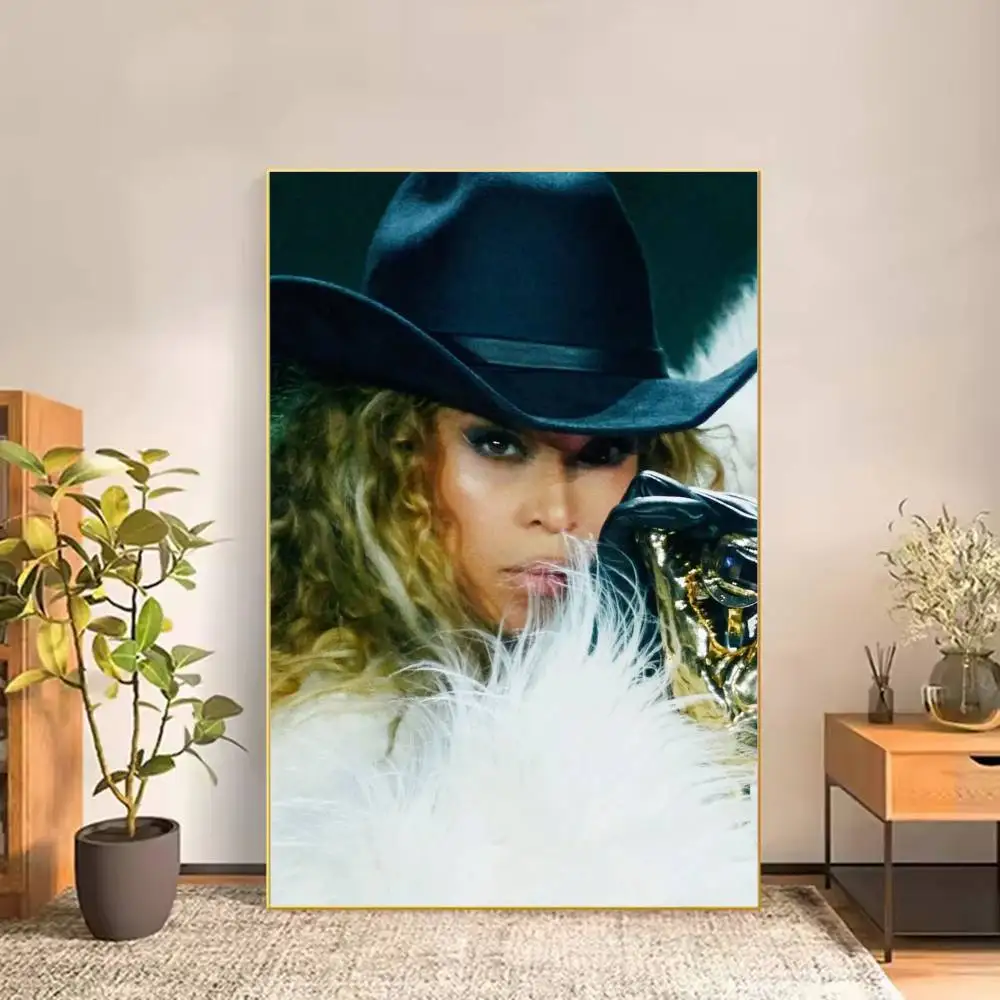 Singer B-Beyonce Carter Cowboy Poster Versatile HD Waterproof Wall Art Self-Adhesive Decor for Any Space Ideal Gift