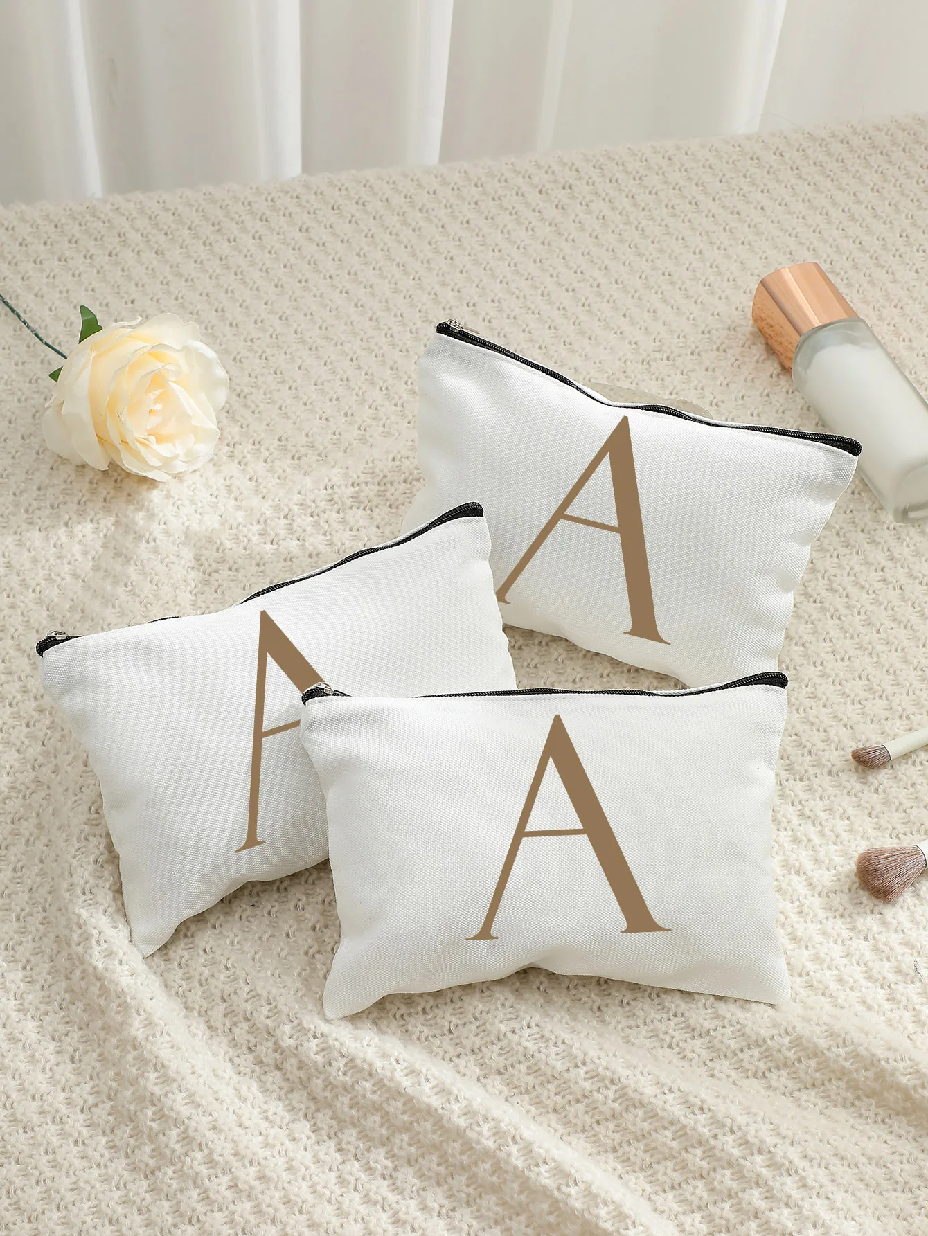 Neceser minimalista con estampado de cuero y bolsa de maquillaje, almacenamiento Universal de viaje para boda, el mejor regalo para novia, novedad de 2026