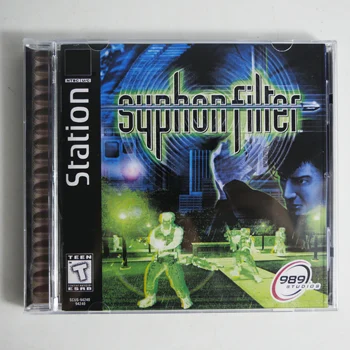 Manual copy disc game with PS1 syphon filter black bottom unlock console station 1 Retro optical drive Video game part