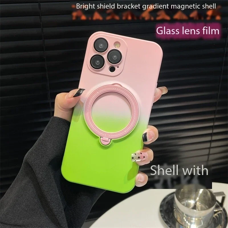 Magnetic Stand Liquid Silicone For IPhone 15 Pro Max Luxury Magsafe Phone Case For IPhone 11 12 13 14 16 Plus Protective Cover