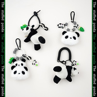 Panda Doll Car Keychain Bag Pendant Plush Toy Cute Couple Family Gift Accessories