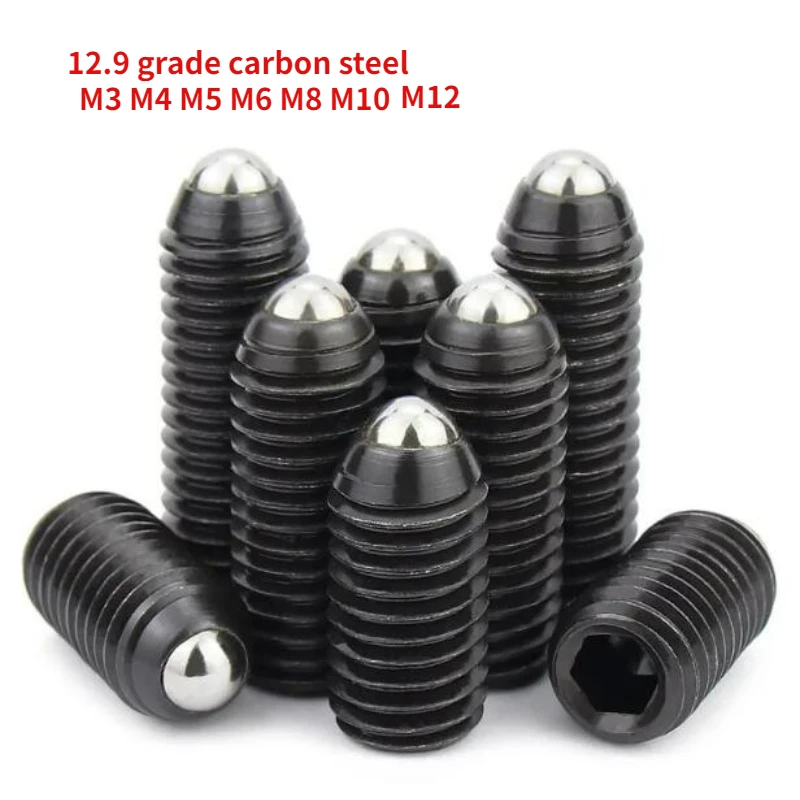 M3 M4 M5 M6 M8 M10 M12 Black Grade 12.9 Steel Hex Hexagon Socket Allen Spring Ball Plunger Grub Point Set Screw Headless Bolt