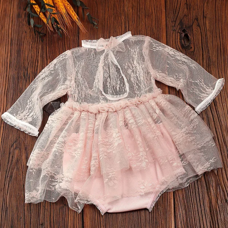 Robe princesse en dentelle pour bébé fille, tenue pour nouveau-né, accessoires de photographie