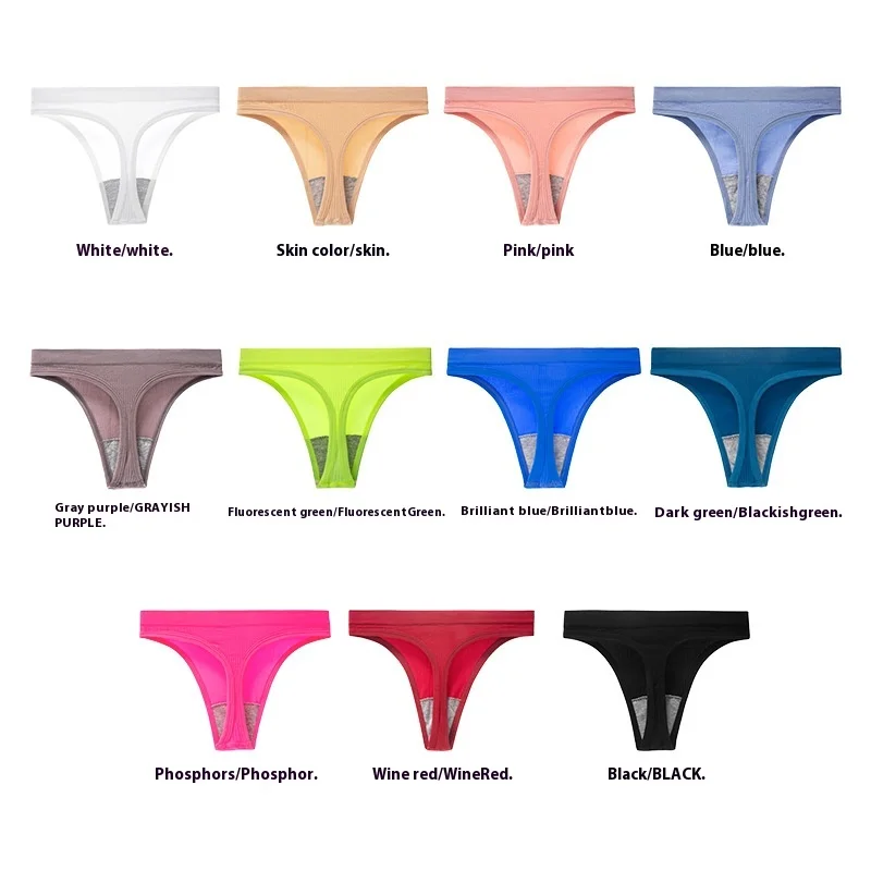 Thong, Oversized, Slim, Sports Fitness Underwear, Low Waisted, Sexy Women's Buttocks Lifting, Pure Cotton, And Cropped T-Shirt