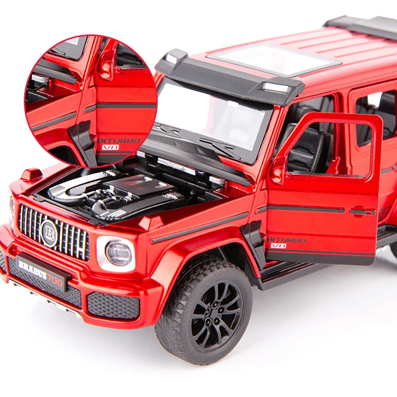 1/32 Babos G700 سبيكة سيارة لعبة مجسمة صب سيارة الصوت والضوء على الطرق الوعرة مجموعة المركبات عرض قطعة هدية للأطفال
