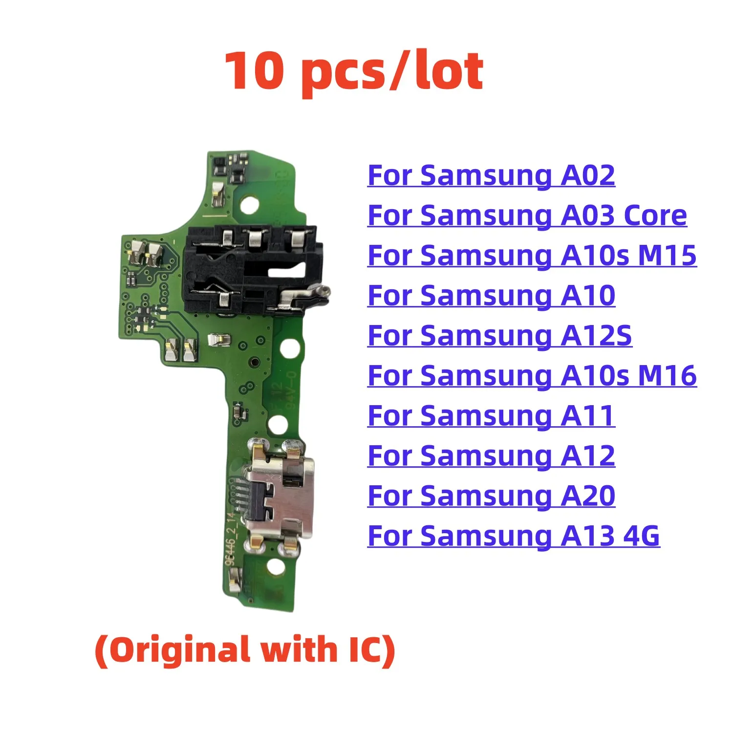 

10Pcs/Lot USB Charger Dock Connector Charging Port Flex Cable For Samsung A02 A03 Core A10 A10S M15 M16 A11 A12 A12S A13 4G A20