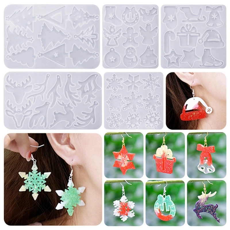 

Silicone Earring Mold Crystal Epoxy Resin Molds Jewelry Making Casting Tool DIY 40GB